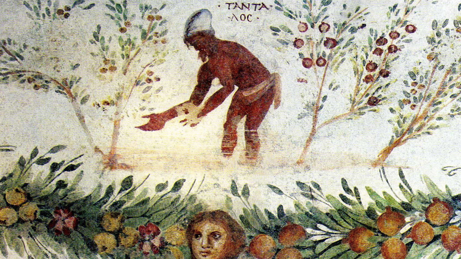  "تانتالوس"، المبتلي بعذاب العطش والجوع في العالم السفلي.