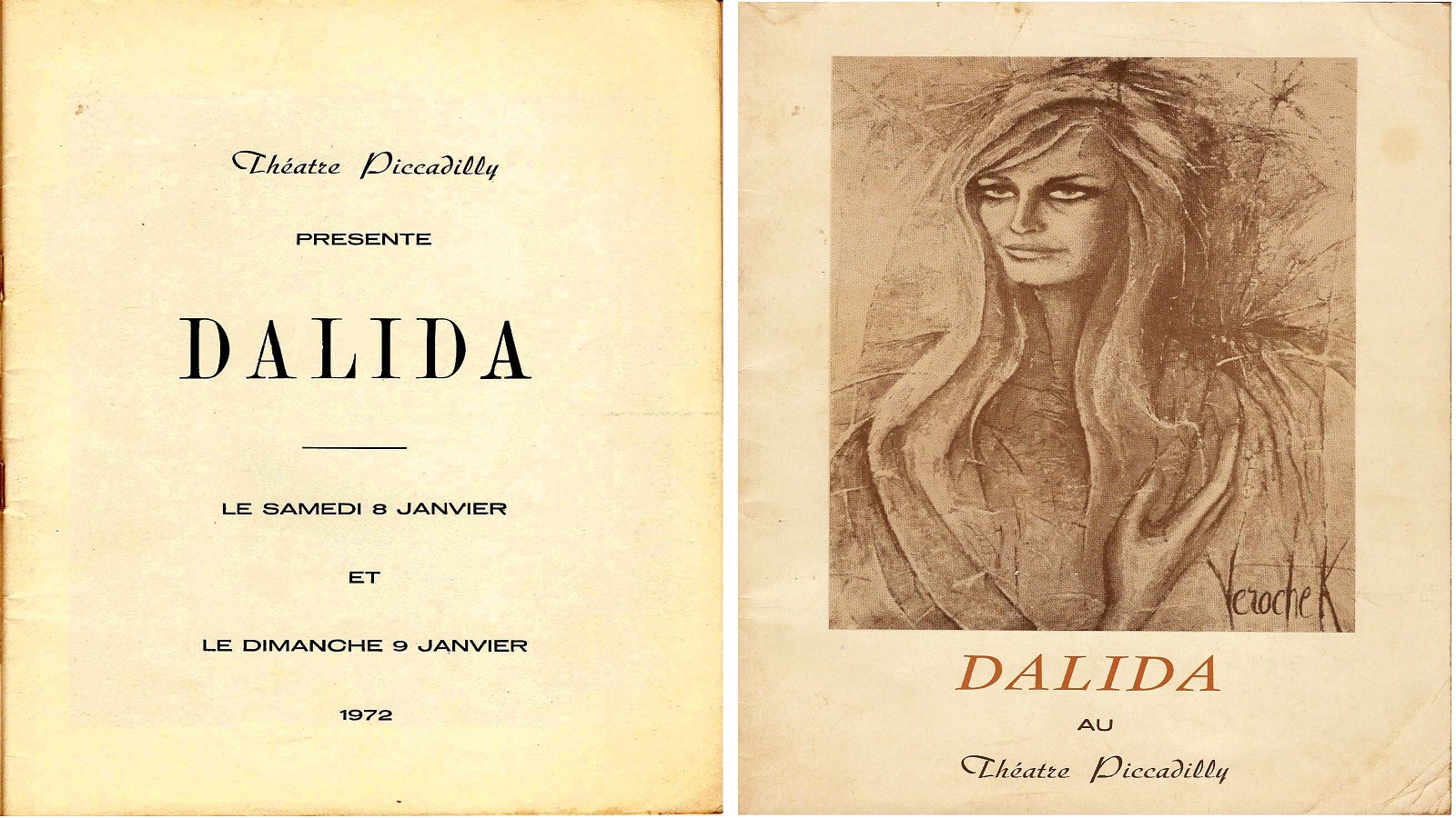  داليدا في أول إطلالة لها على مسرح البيكاديللي، كانون الثاني-يناير 1972