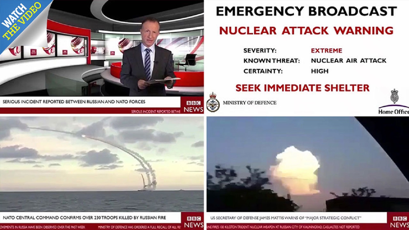 "بي بي سي" تنفي صلتها بفيديو "الحرب النووية"