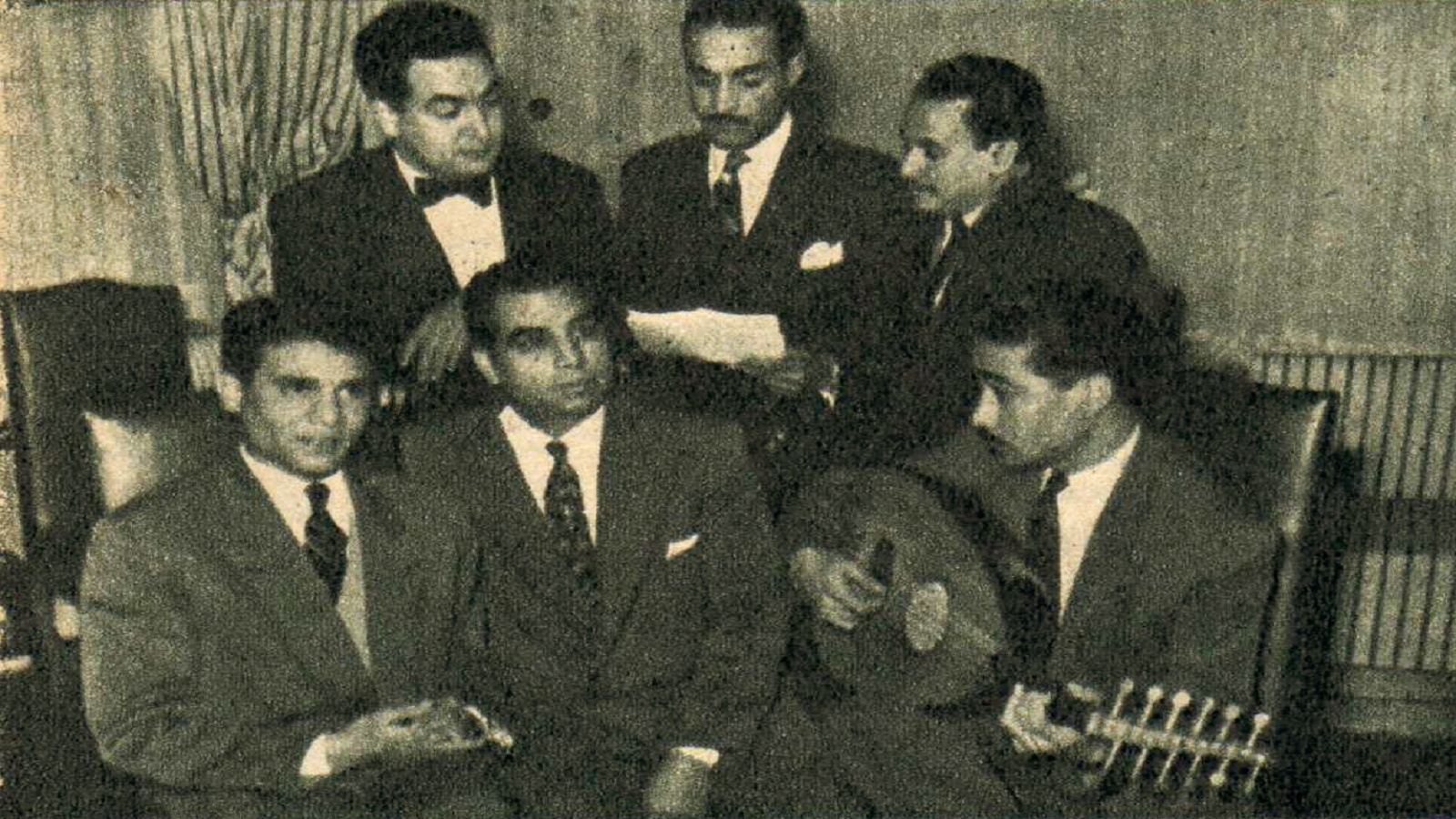 مع محمد الموجي، عبد الغني السيد ومحمد فوزي، 1954.