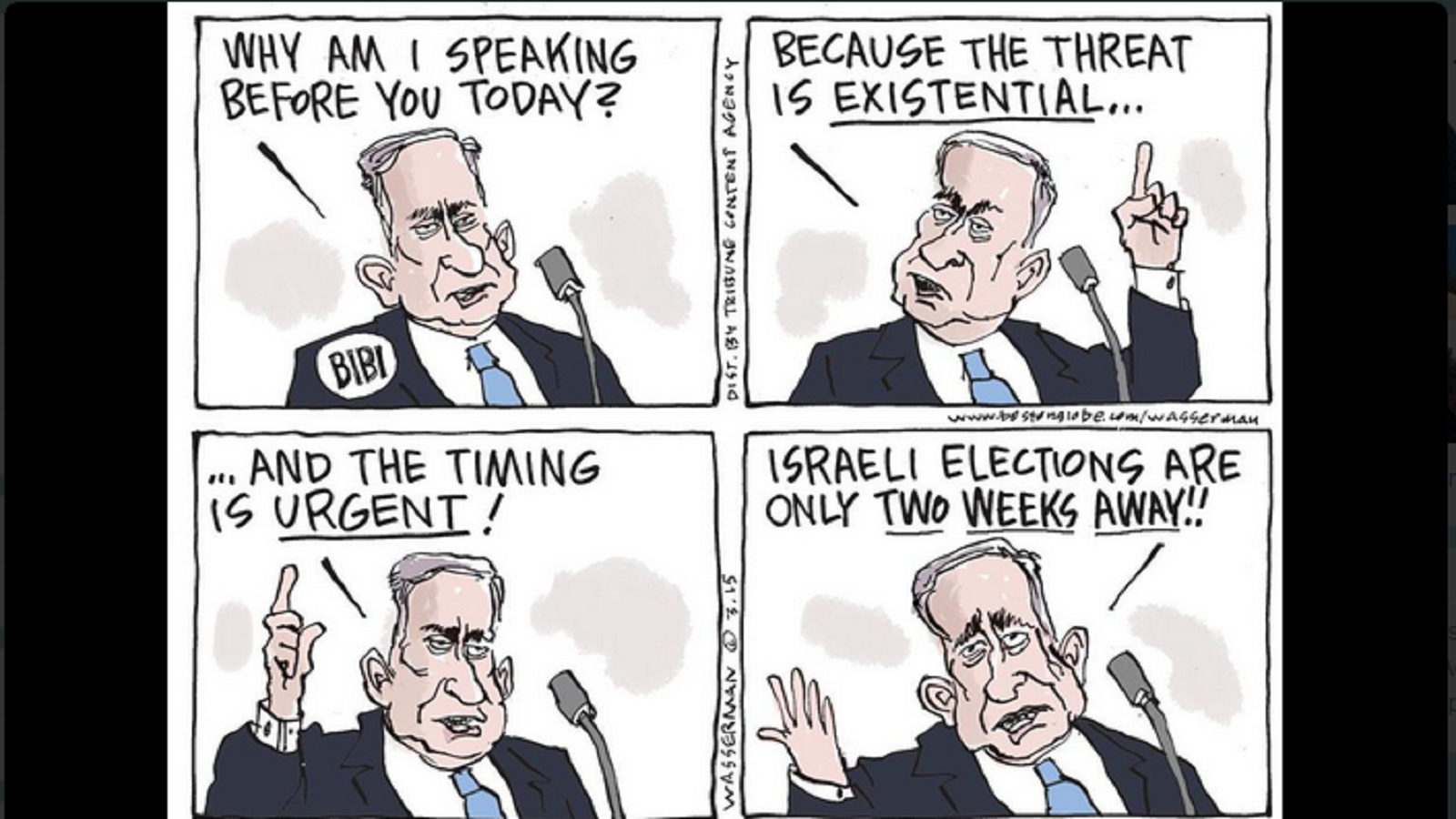 نتنياهو: أتكلم اليوم لأن التهديد ما زال موجوداً، والتوقيت ملحّ، الانتخابات الإسرائيلية بعد أسبوعين من اليوم!