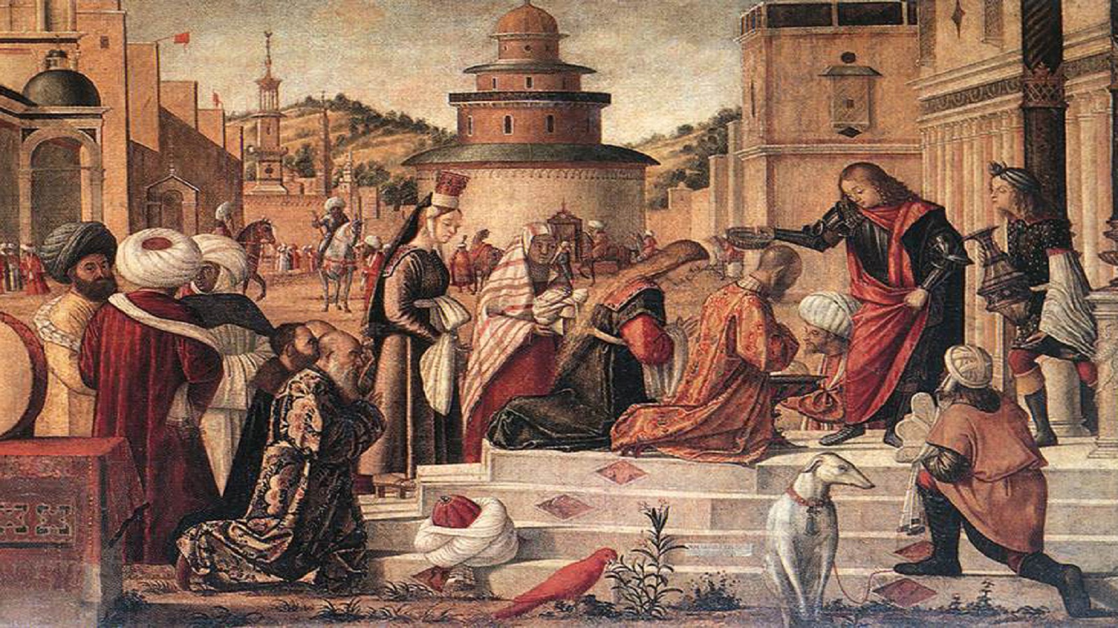  تفصيل من لوحة معمودية ملك المدينة الليبية على يد القديس جاورجيوس