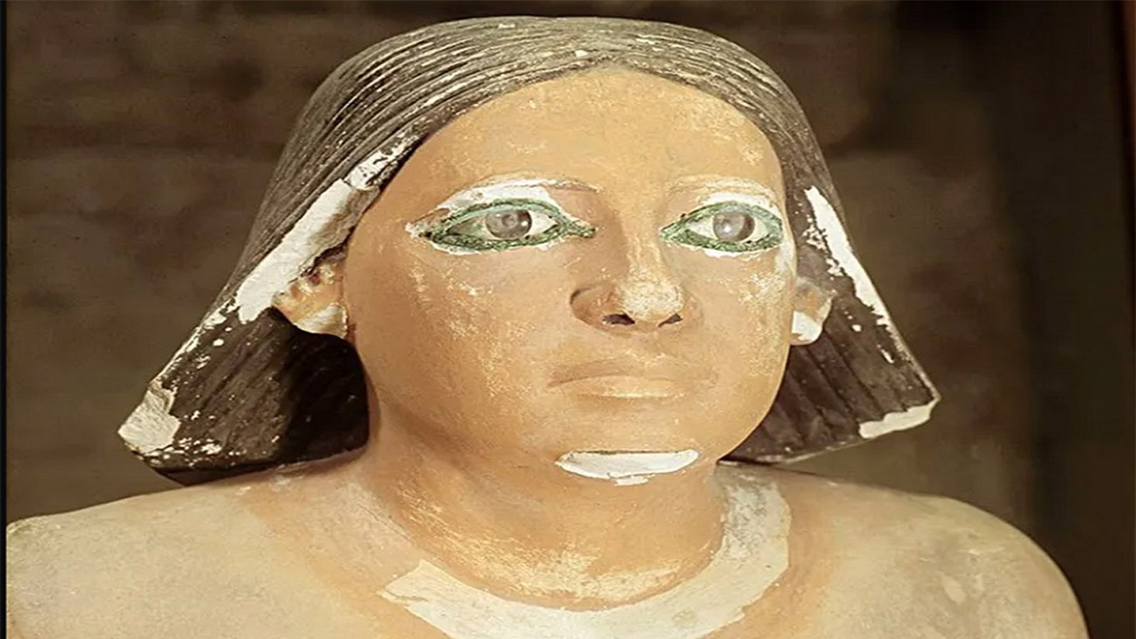 "الكاتب الجالس" في المتحف المصري في القاهرة، تفصيل.