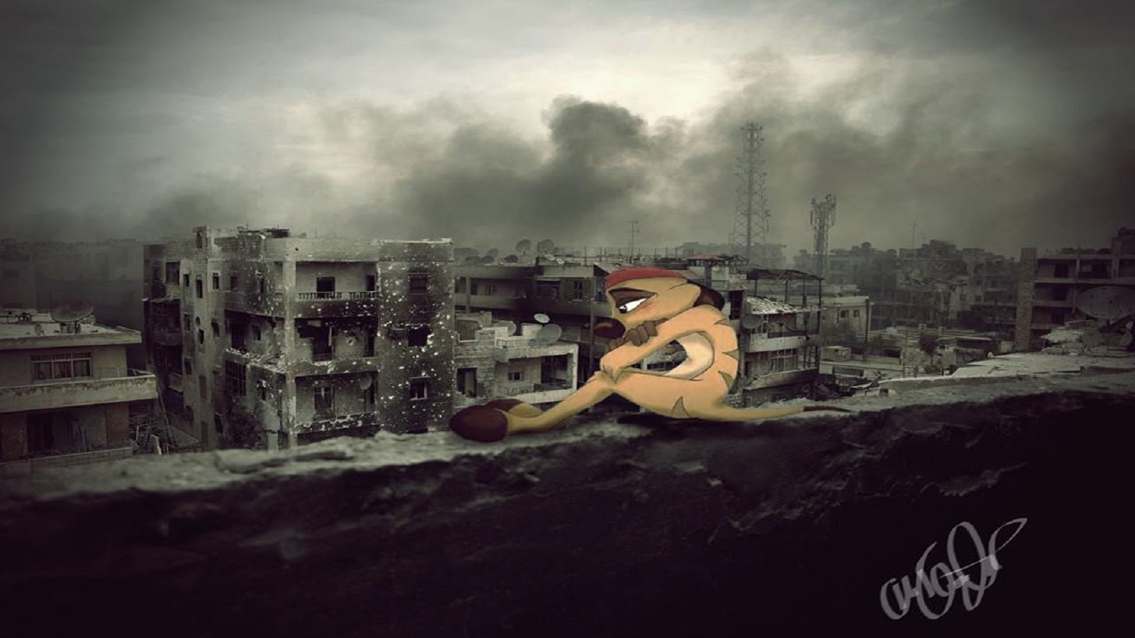 شخصيات ديزني تتجول في شوارع سوريا المنكوبة 