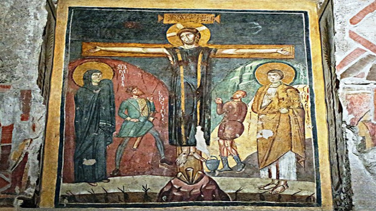  جدارية من "كنيسة القديسة مريم الأثرية" في روما، القرن الثامن.