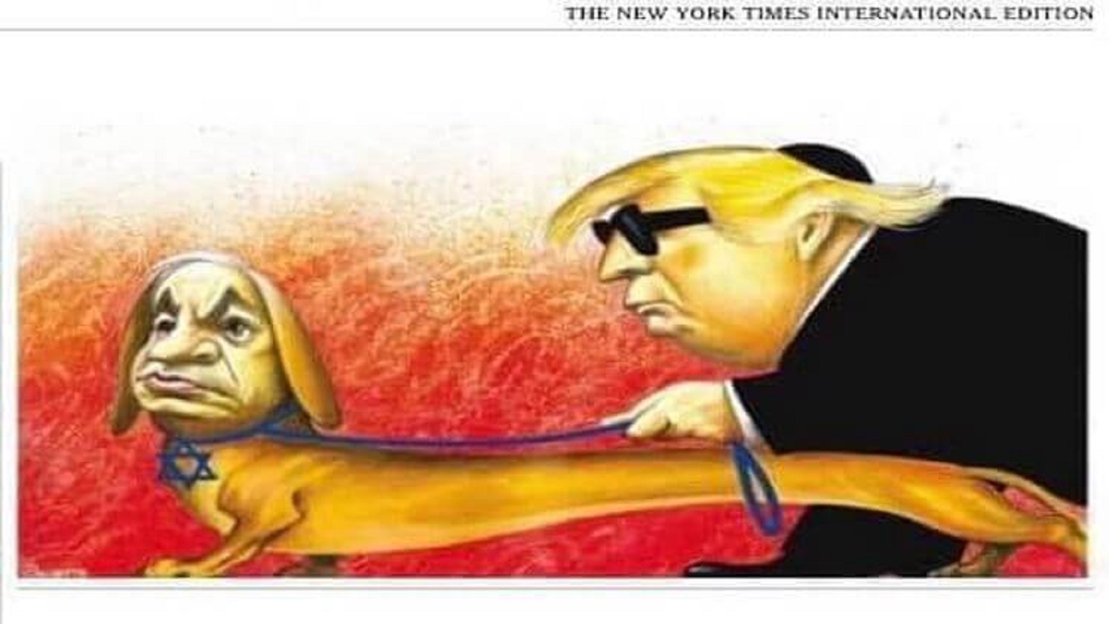 "نيويورك تايمز" تعتذر عن كاريكاتير يُصوّر نتنياهو "كلباً"