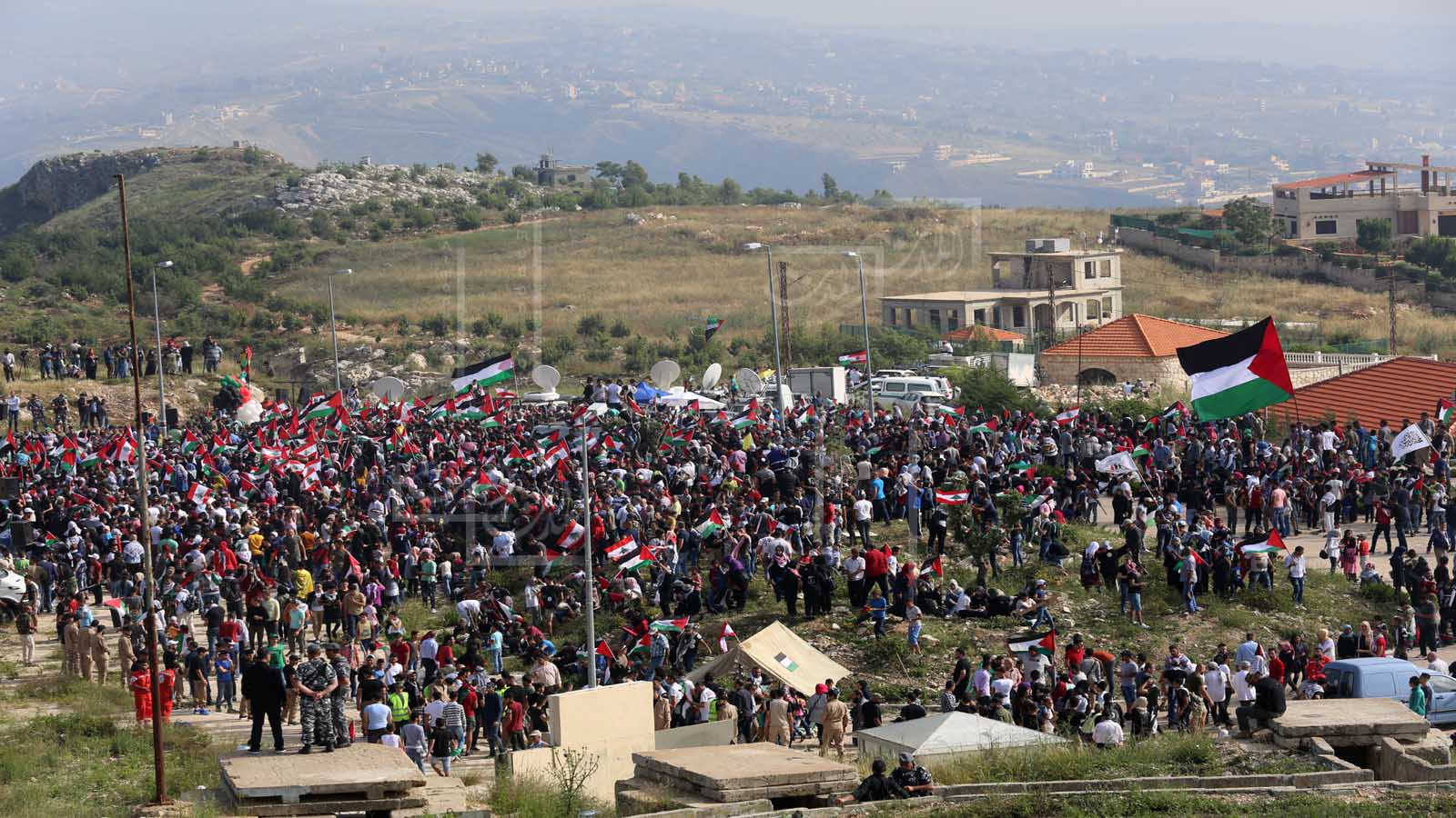 بالصور: فلسطينيو لبنان في مسيرة العودة