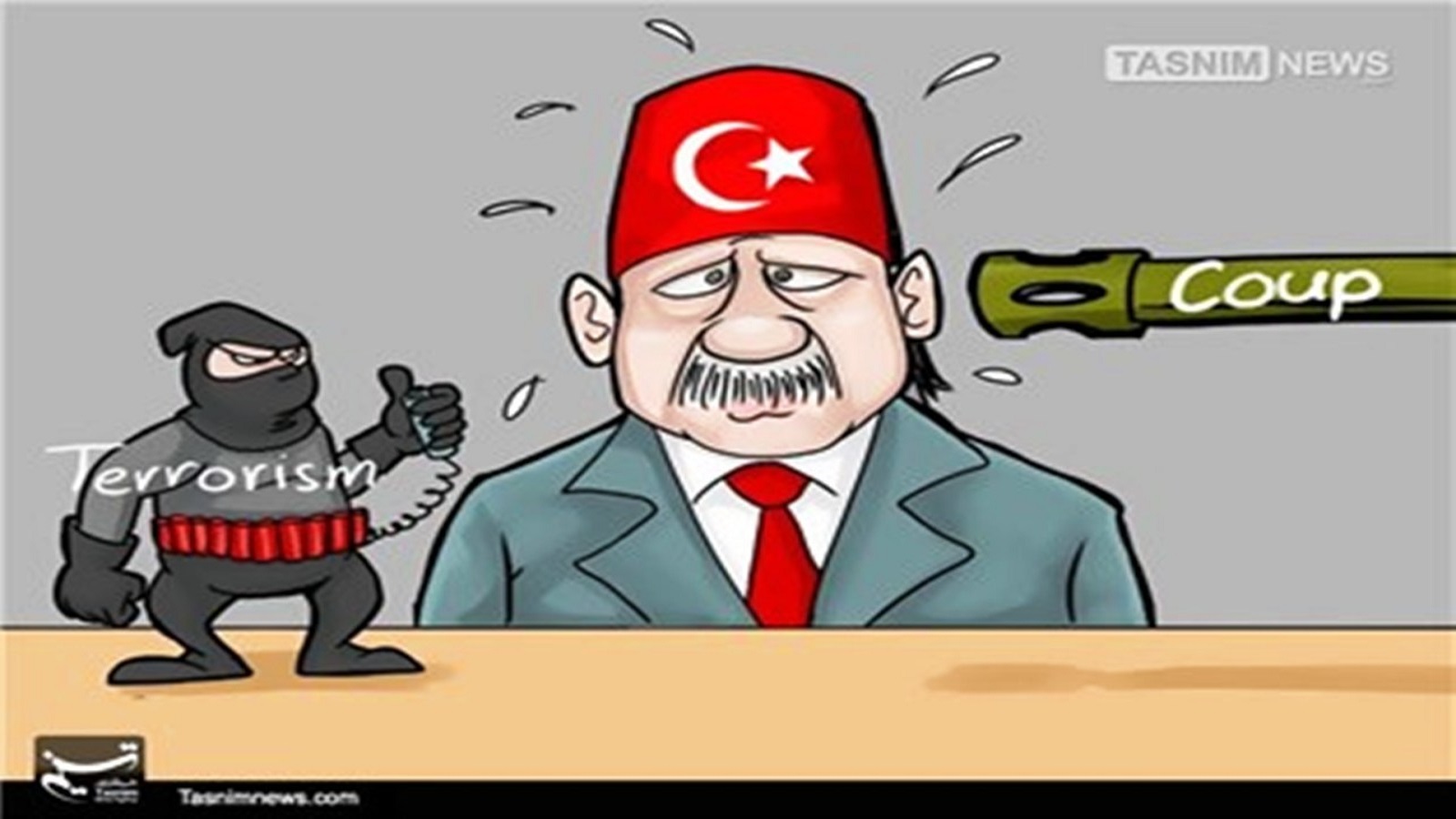 كاريكاتير ايران حول تركيا.. قلق ومرتبك