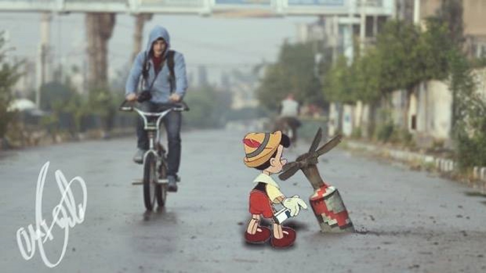 شخصيات ديزني تتجول في شوارع سوريا المنكوبة 