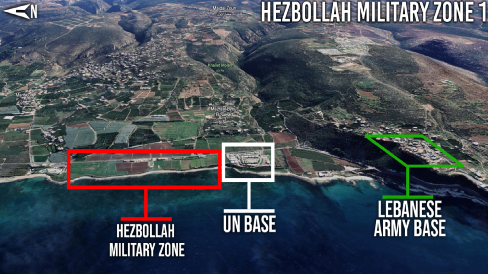 إسرائيل تنشر مواقع حزب الله العسكرية في جنوب لبنان