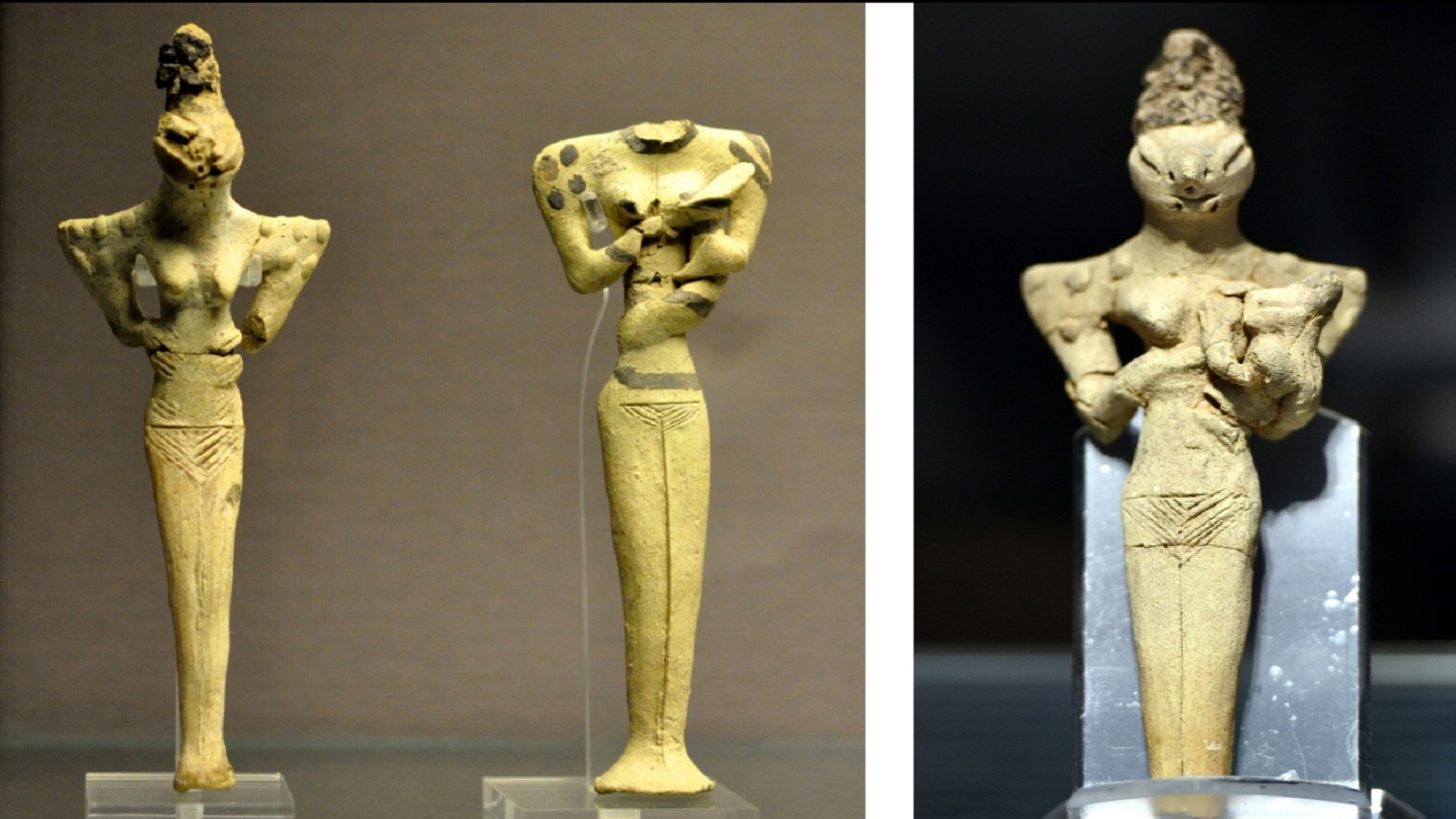 نماذج من الحقبة العبيدية مصدها مدينة أور، المتحف العراقي والمتحف البريطاني.