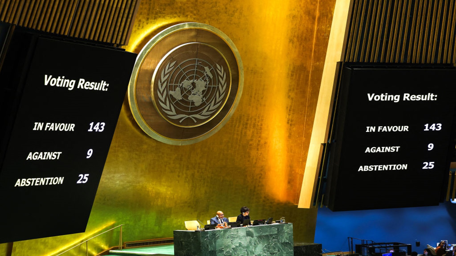 143دولة تؤيد عضوية فلسطين الكاملة في الامم المتحدة..واعتراض9دول