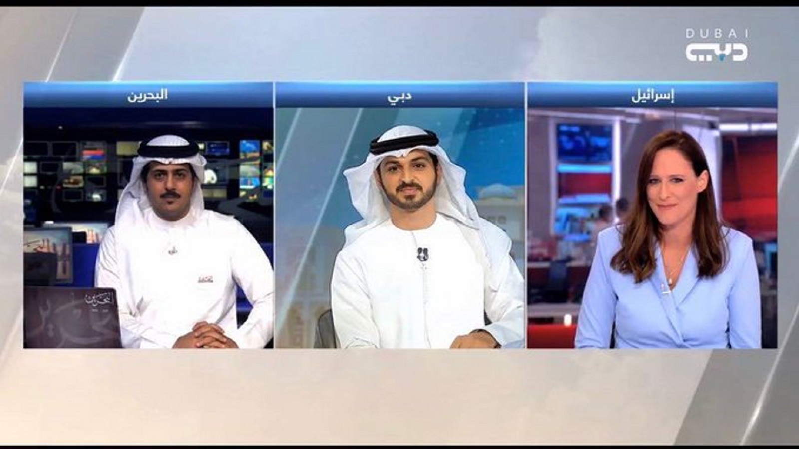 "شالوم".. وافتتح المذيعان الإماراتي والبحريني البث المشترك