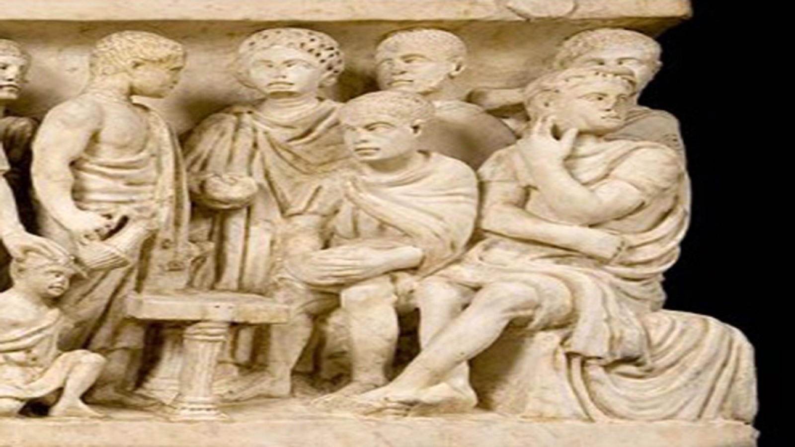 بيلاطس يغسل يديه من دماء المسيح، تفصيل من ناووس من منصف القرن الرابع يُعرف باسم "ناووس الشقيقين"، من محفوظات الفاتيكان.