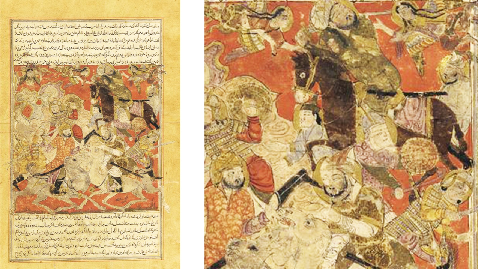 غزوة بد الكبرى، "تاريخ بلعمي"، مخطوط من النصف الأول من القرن الرابع عشر مصدره العراق على الأرجح، فرير غاليري، واشنطن.