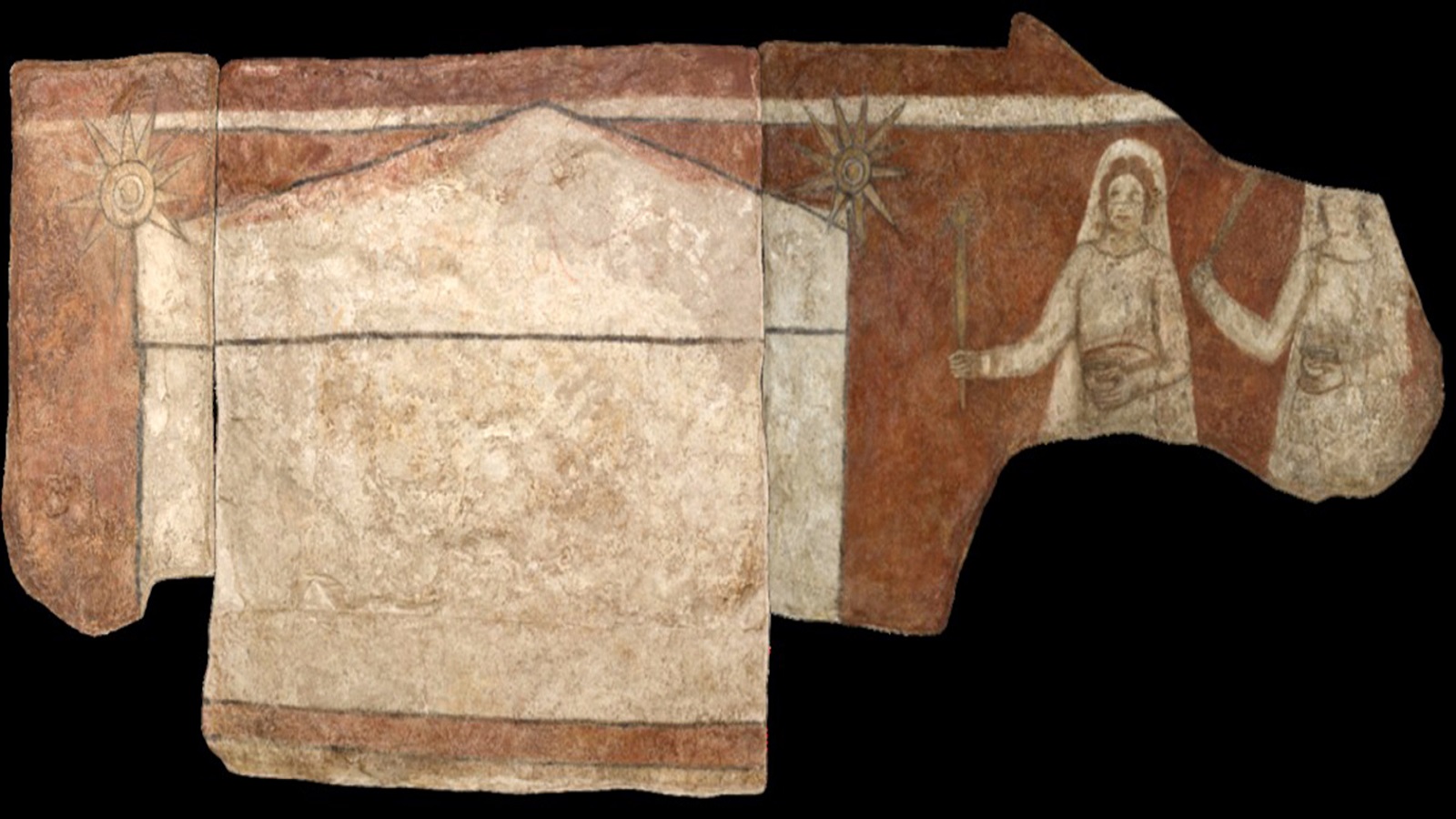  حاملات الطيب أمام الضريح، جدارية من مدينة دوارا أوروبوس السورية الفرن الثالث، متحف جامعة يال.