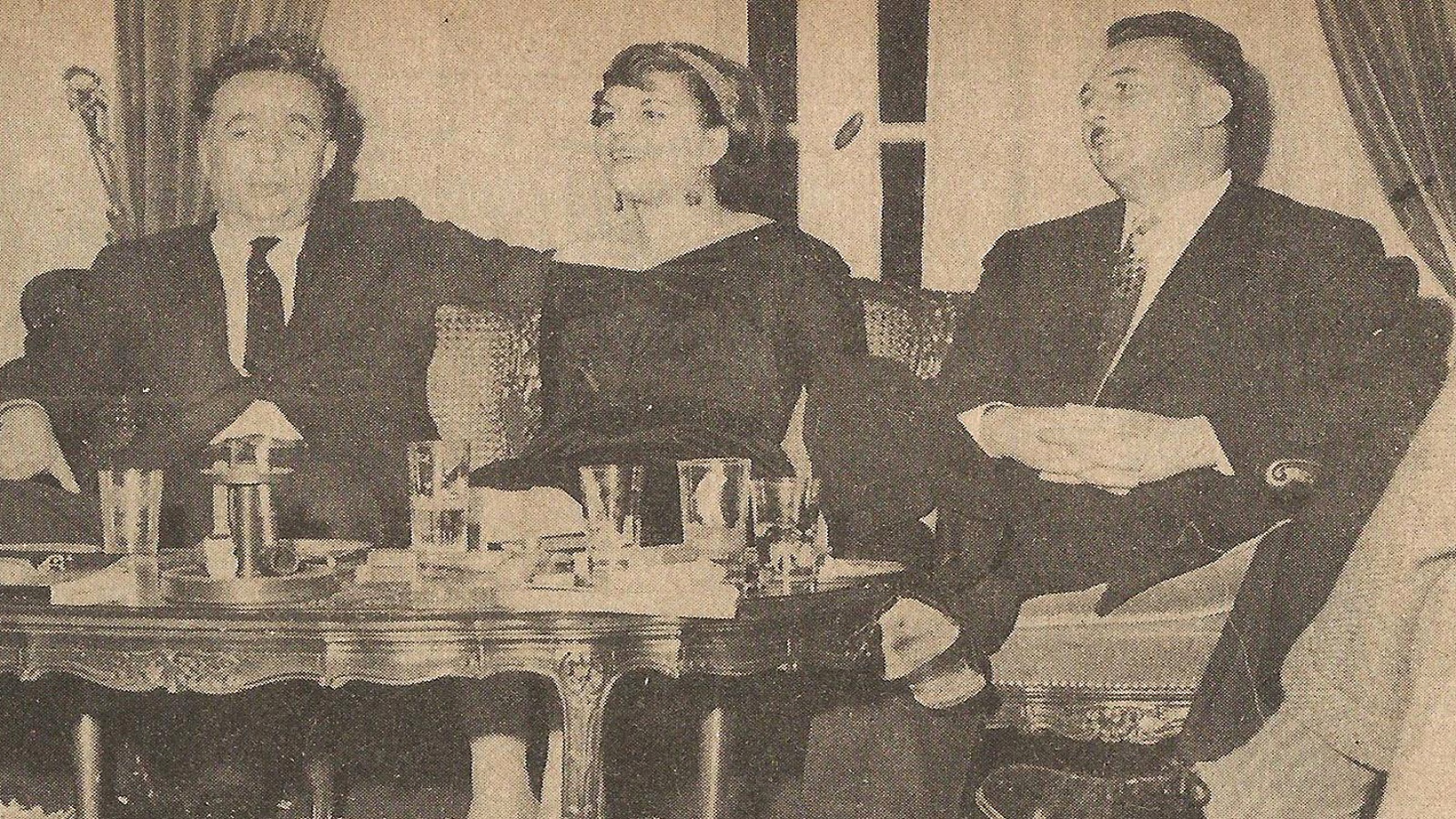 سعيد عقل ونور سلمان، بيروت، ربيع 1961.