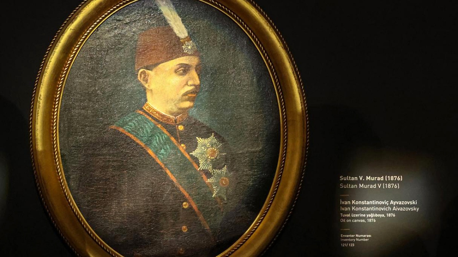 السلطان مراد الخامس بريشة إيفان كونستانتينوفيتش آيفازوفسكي، 1876.   